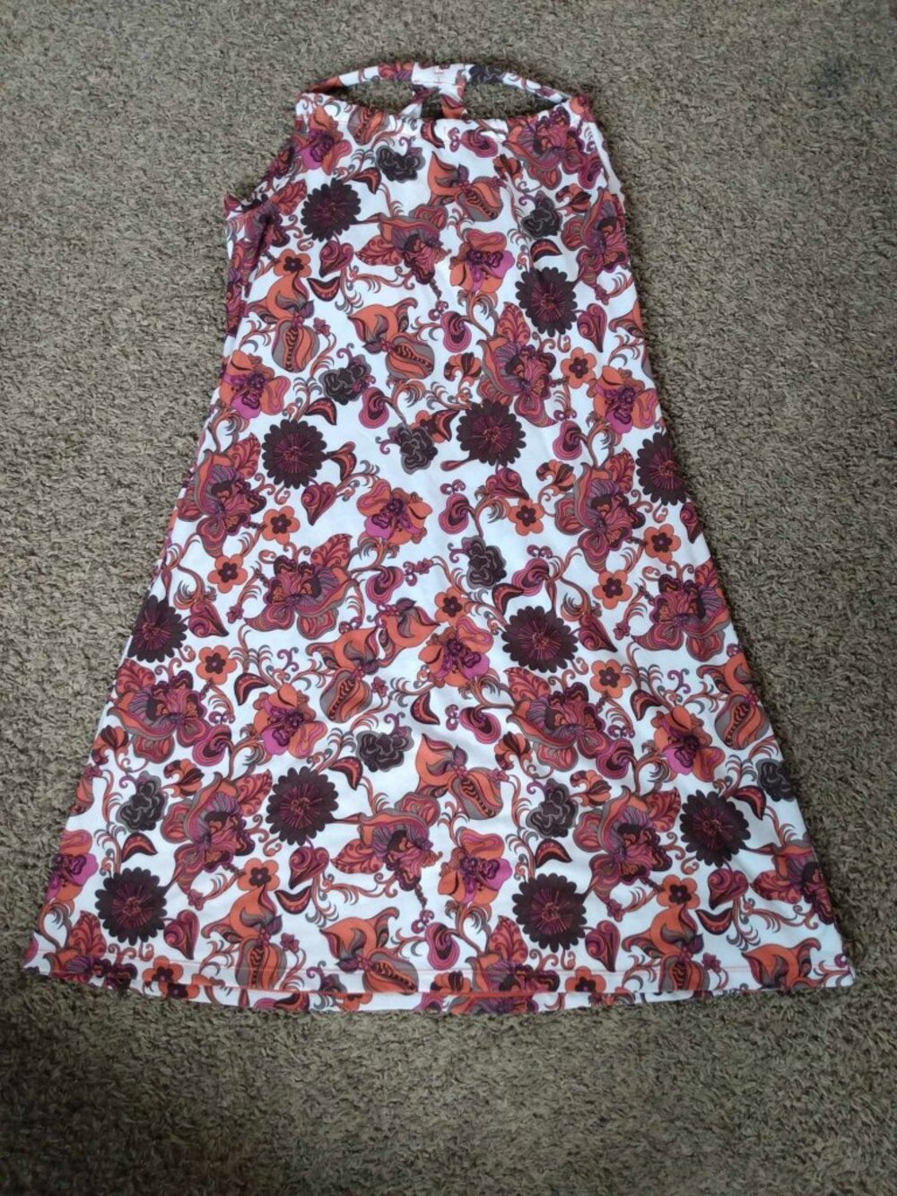 Prana Floral Sundress Halter Shelf Bra Size XL with Matching Reversible Hat